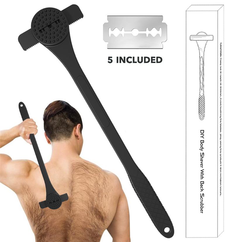 Men'S Grooming Hair Removal - Flexible Long Handle Back Shaver,Multifunctional Hair