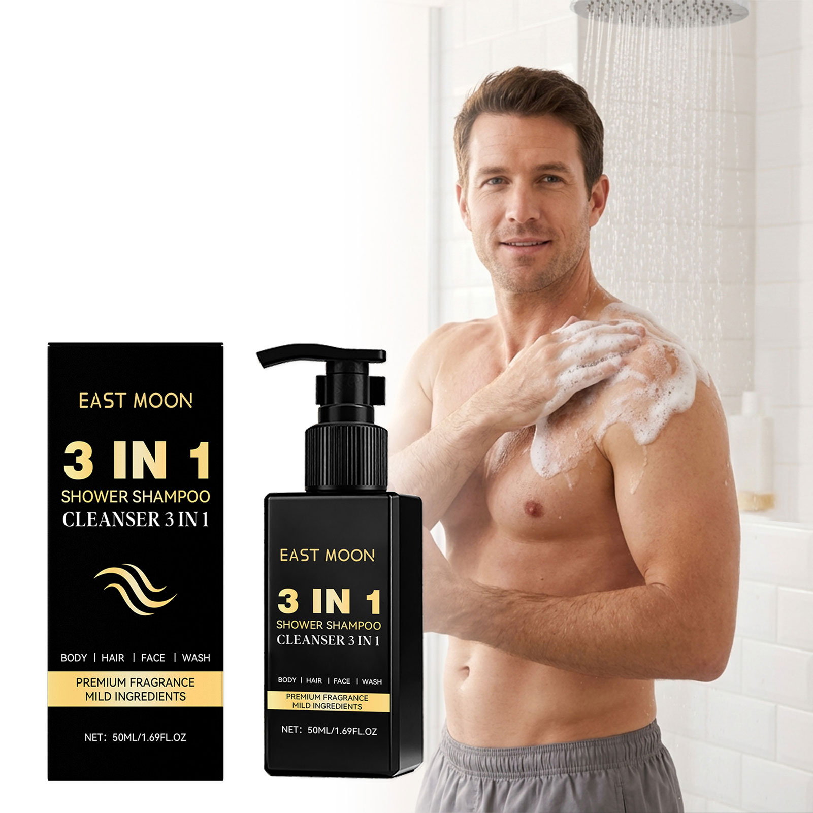 50ml 3 In 1 Shampoo Face Clean - огляд і ціна Face Wash Mens
