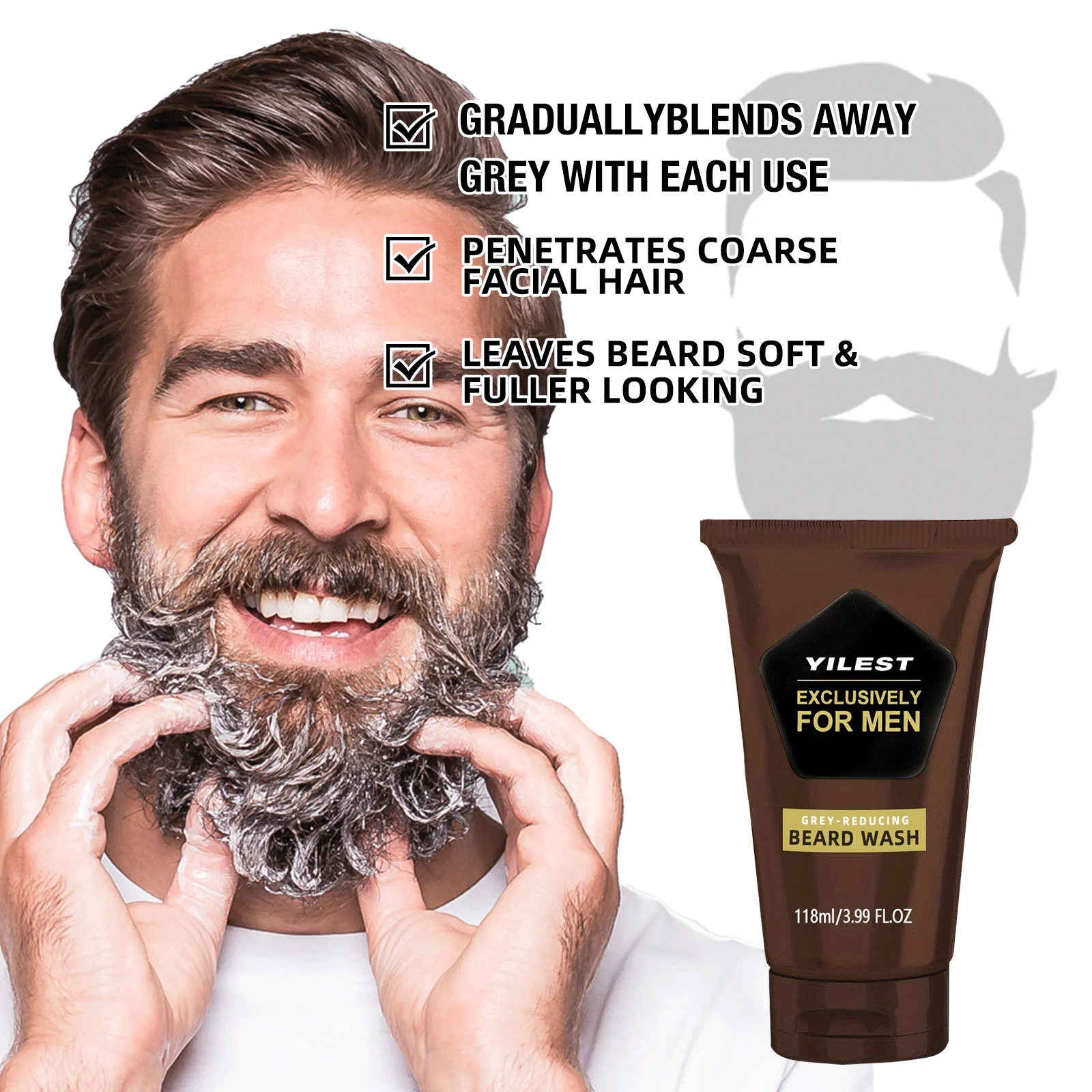 1-3pcs Men's Beard Black Dye D - огляд і ціна Face Wash Mens