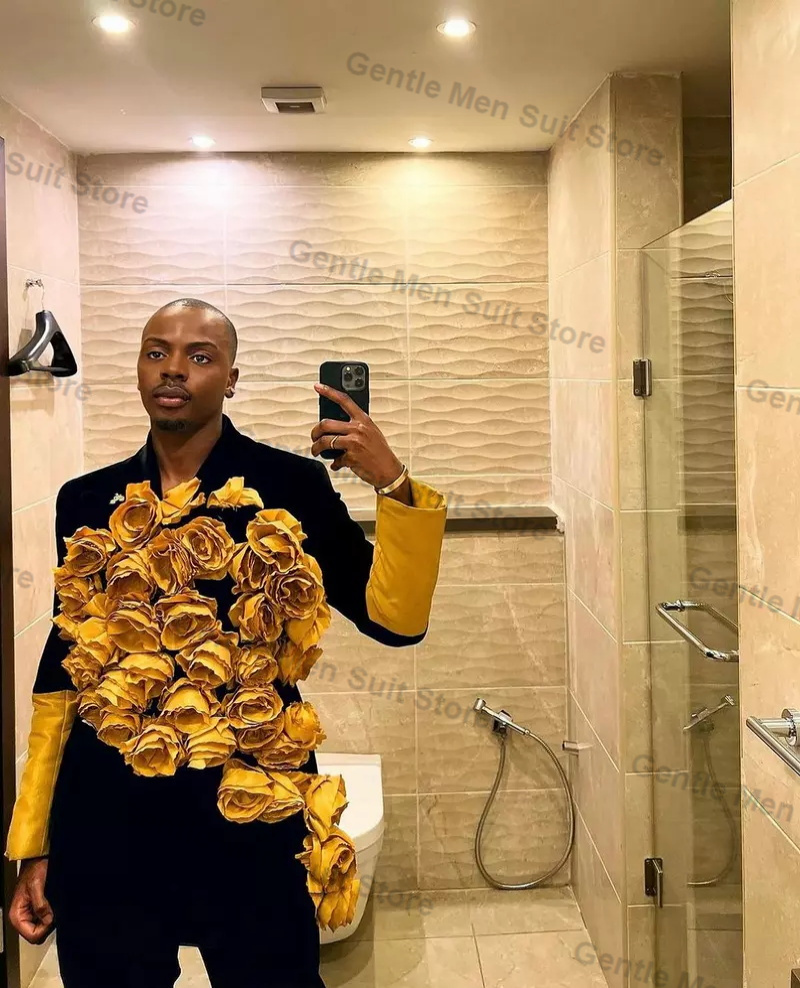 Yellow Black Men Suits Set 2 P - огляд і ціна Men'S Grooming Set